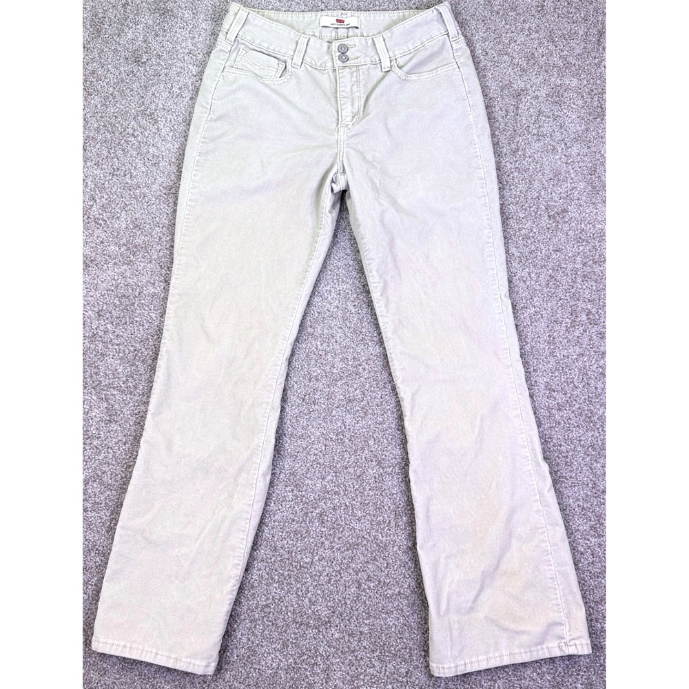 Levi's 526 Slender Boot Pants Women 8M Tan Corduroy Low Rise Stretch Casual Y2K